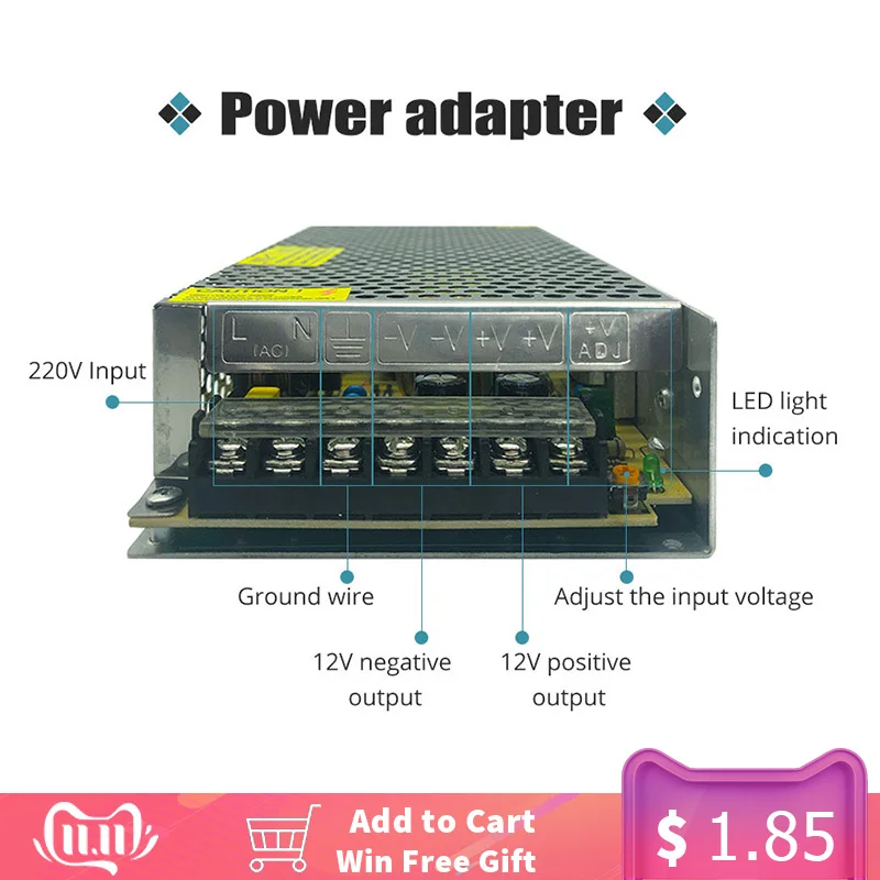 1A 2A 3A 5A 10A DC12V переключатель питания Светодиодные полосы света Светодиодная лента
