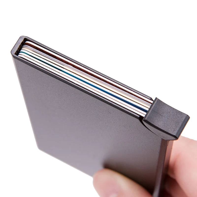 BISI GORO RFID Anti-theft Smart Wallet Thin ID Card Case Unisex Automatically Solid Metal Bank Credit Holder Business Mini | Багаж и сумки