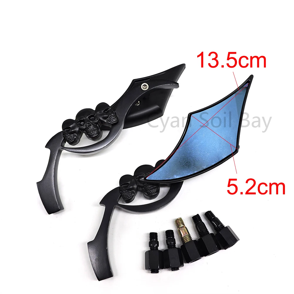 2 шт./пара зеркала заднего вида для мотоцикла Мотоцикл Скутер Cafe Racer боковые череп