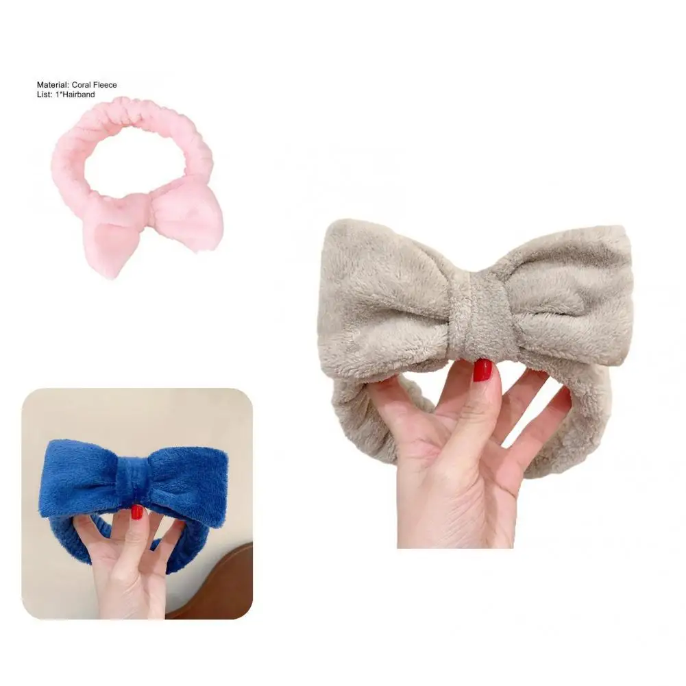 

Gorgeous Lady Headband Fluffy Coral Fleece Durable Head Wrap Lady Hair Band Head Wrap