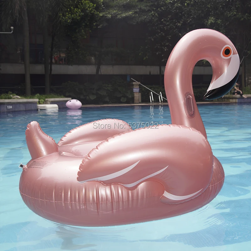 Гигантское надувное кольцо из розового золота 150 см с фламинго поплавок для