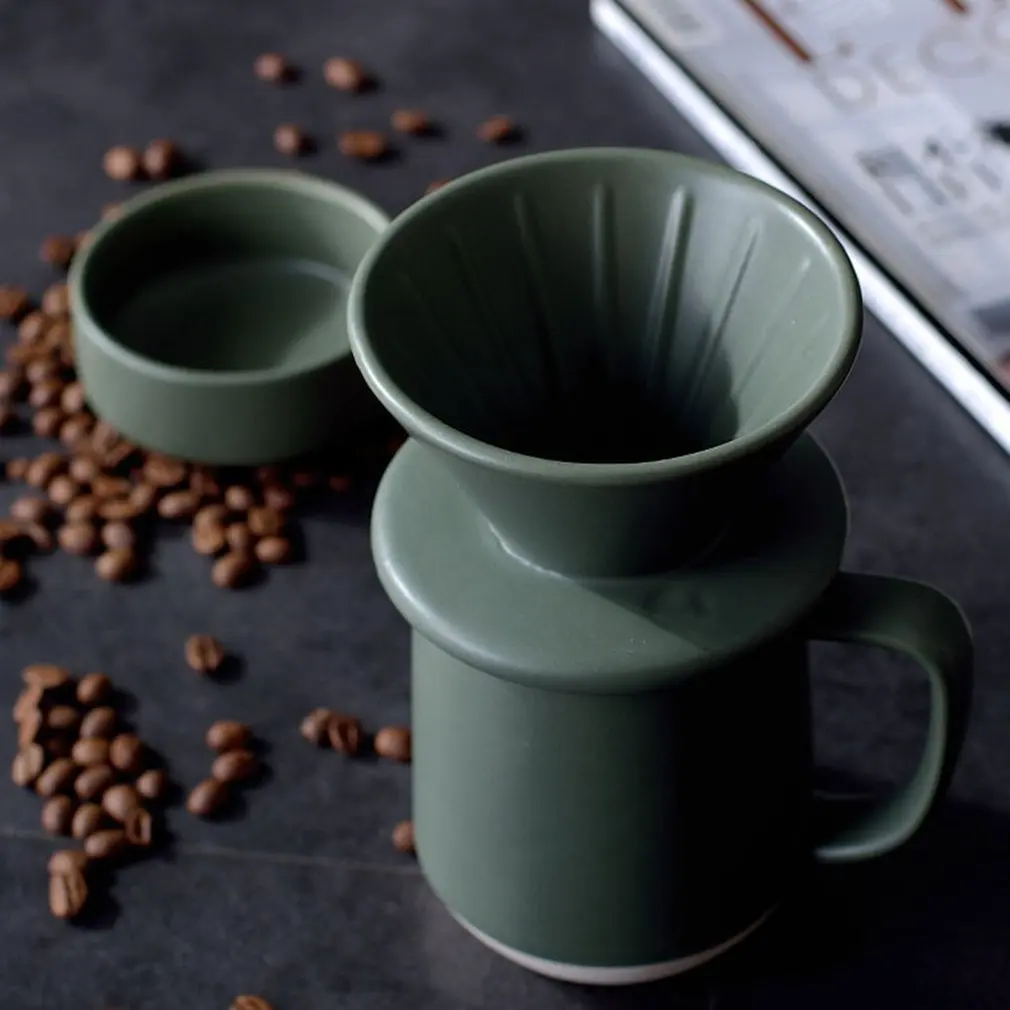 

Ceramic Coffee Dripper Engine Coffee Drip Filter Cup Permanent Pour Over Coffee Maker Separate Stand For Home Restaurants