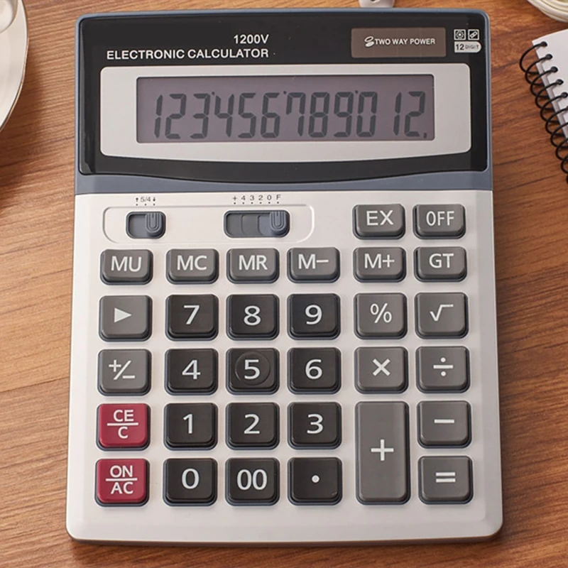 12 цифр калькулятор большие кнопки Настольный аккумулятор/Солнечная энергия