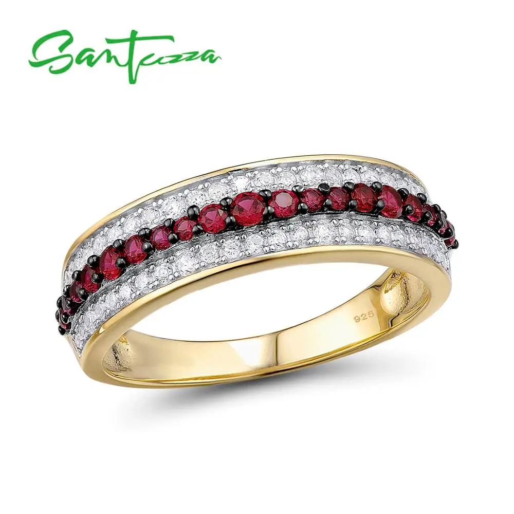 Женское серебряное кольцо SANTUZZA из серебра 925 пробы с блестящим красным и белым