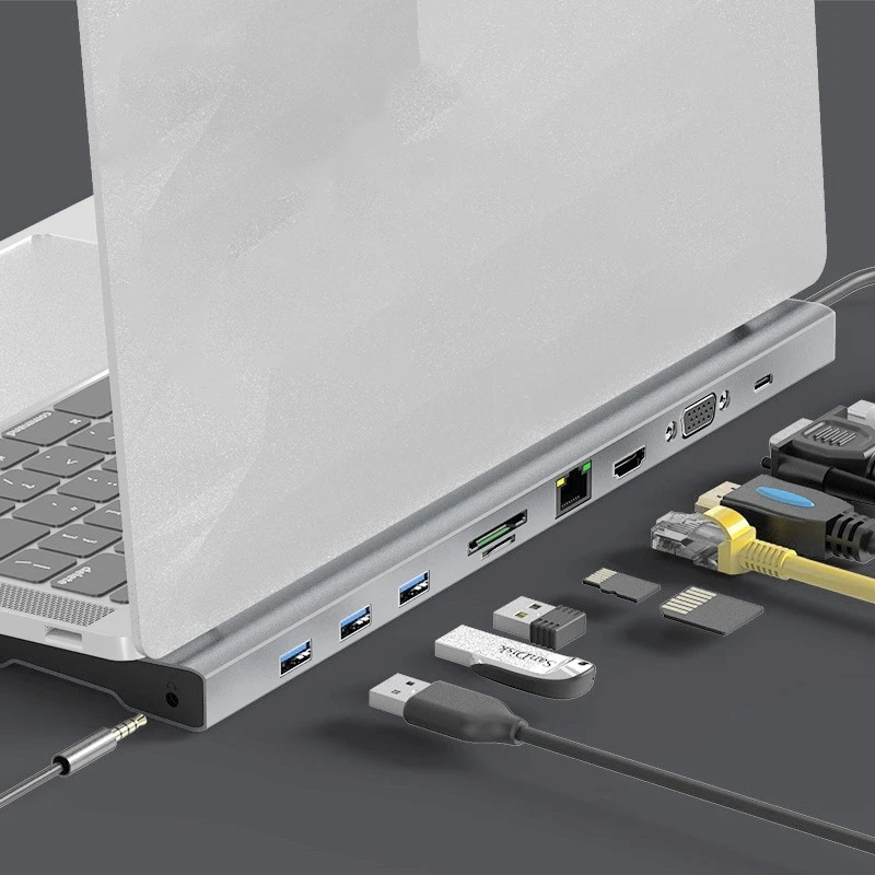 Концентратор USB Type C к 3 0 HDMI RJ45 usb хаб для Pro аксессуаров разветвитель мульти 11