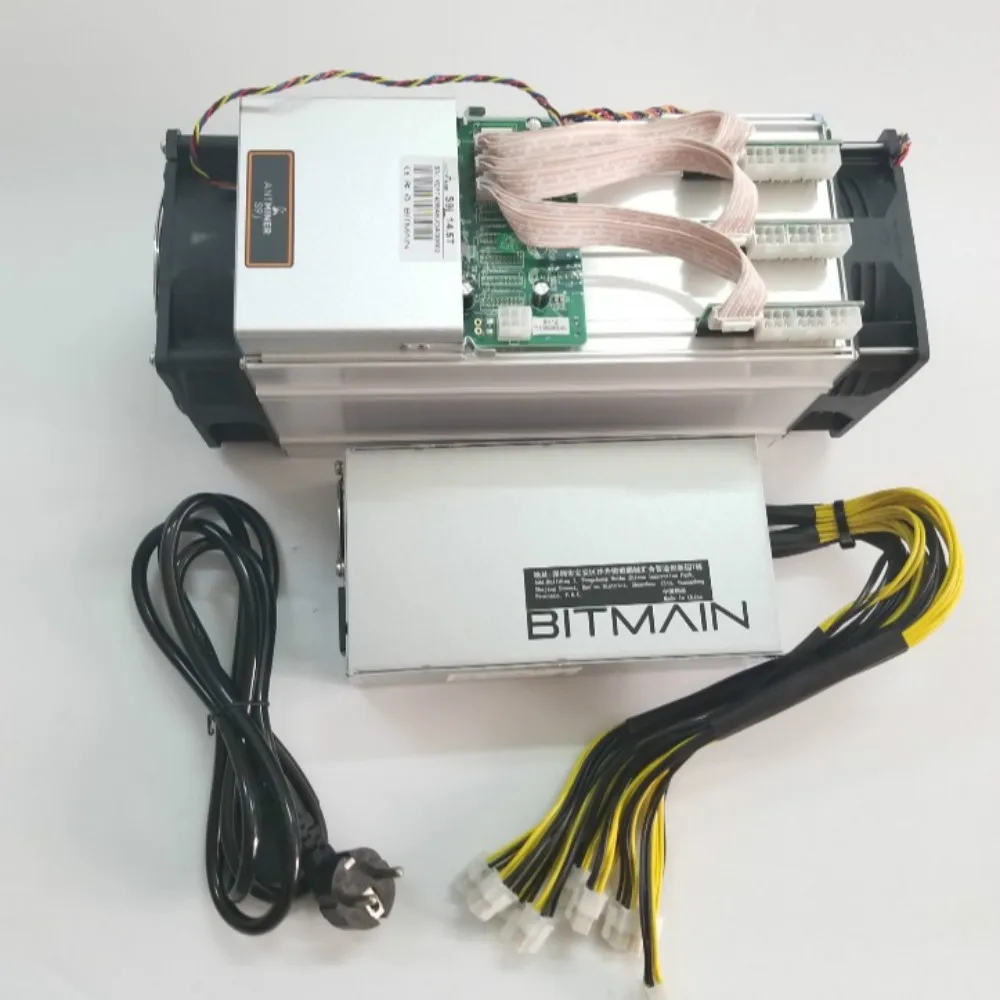 Б/у Bitmain Antminer SHA 256 1350W 14 5 T 14T S9j SIC bitcoin miner с блоком питания|Блок-чейн/майнер| |