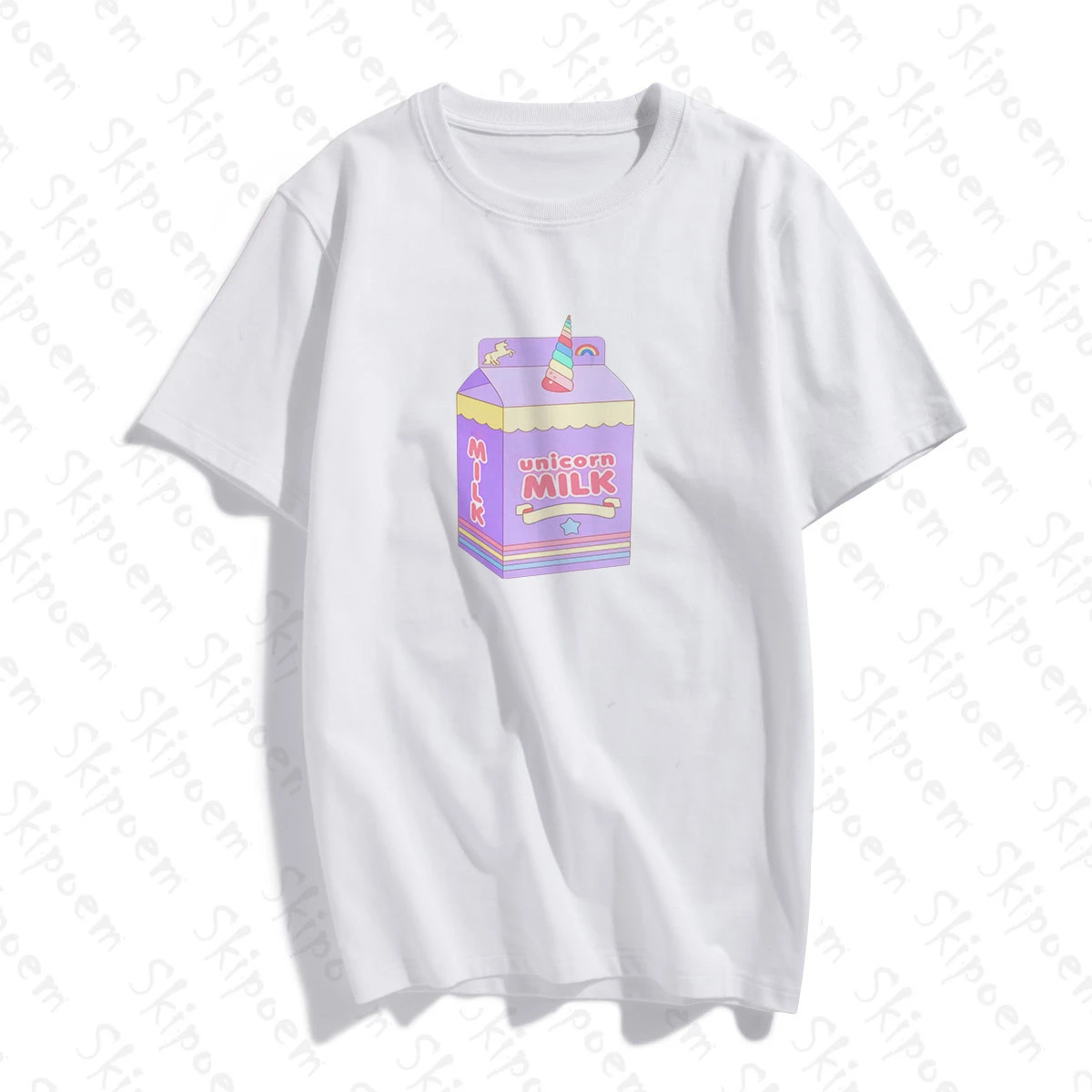 Kawaii японский Единорог молоко футболка для женщин Винтаж Harajuku эстетическое