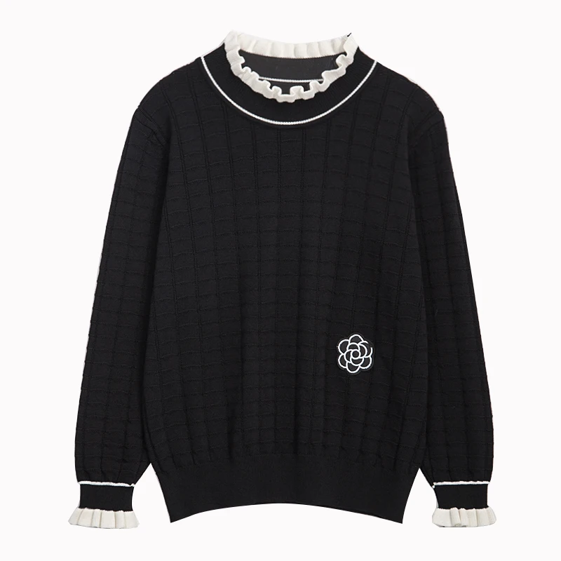 

autumn winter oversize thick mink cashmere sweater poullovers women Flower embroidery female casual warm fur sweater jumper