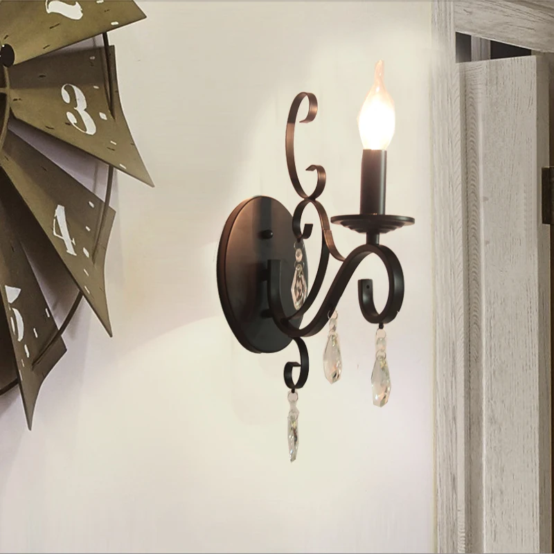 nordice wandlamp bathroom light crystal bedside living room corridor cabecero de cama | Лампы и освещение