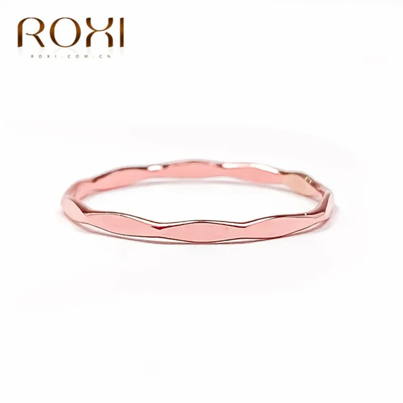 ROXI Простое кольцо из стерлингового серебра 925 для женщин, гладкое, стопочное, свадебное кольцо для пары, антиаллергическое, на миди-палец, украшение для вечеринок.