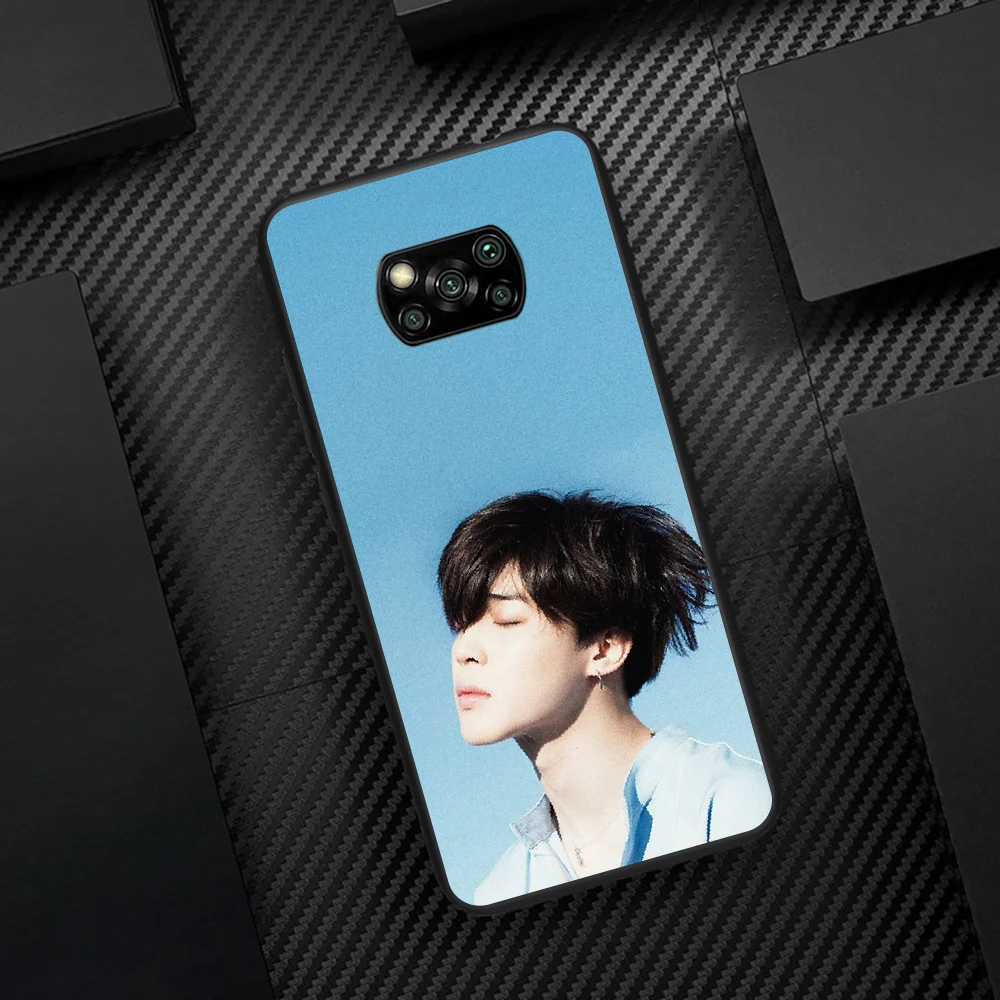 

Bangtan Boys JiMin Phone Case Cover Hull For Xiaomi Mi A2 A3 8 9 SE 9T 10 10T Lite Pro Ultra Poco X3 black Hoesjes Fashion Shell
