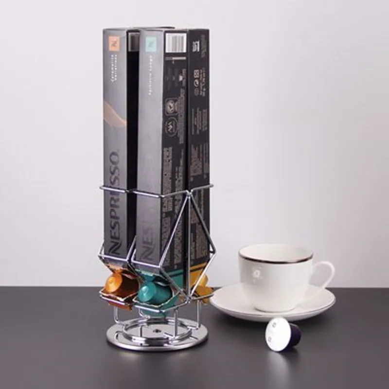 

New Band Nespresso Coffee Capsules Holder Stand Dispensing Tower Stand Holder Soporte Capsulas Pods Storage Shelves Rack