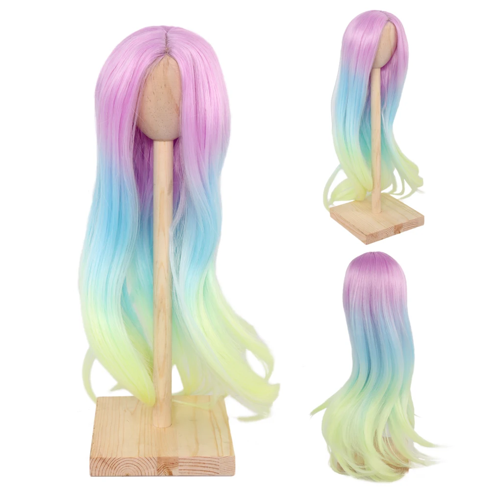 

1/3 1/4 Bjd doll wig High Temperature Fashion Long rainbow Straight and curly Bjd Wigs SD For BJD Doll