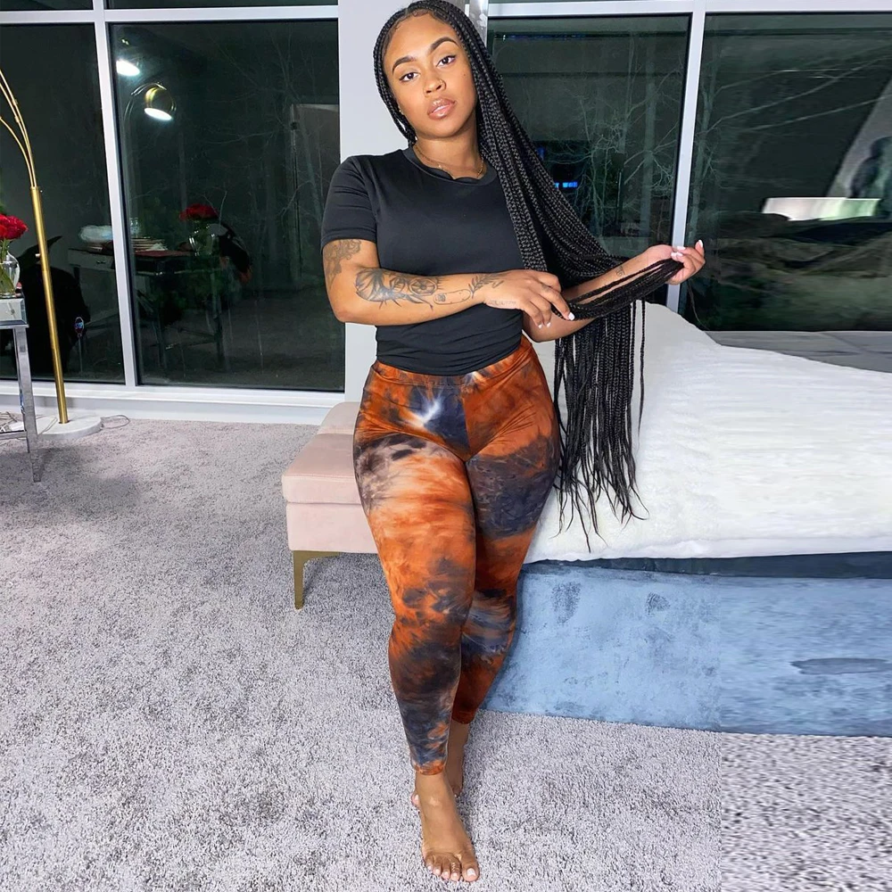 

Multicolor Tie Dyeing Printed Sexy Slim Fit Leggings Women Fashion High Waist Bodycon Pencil Pant Vintage Female Skinny Trousers