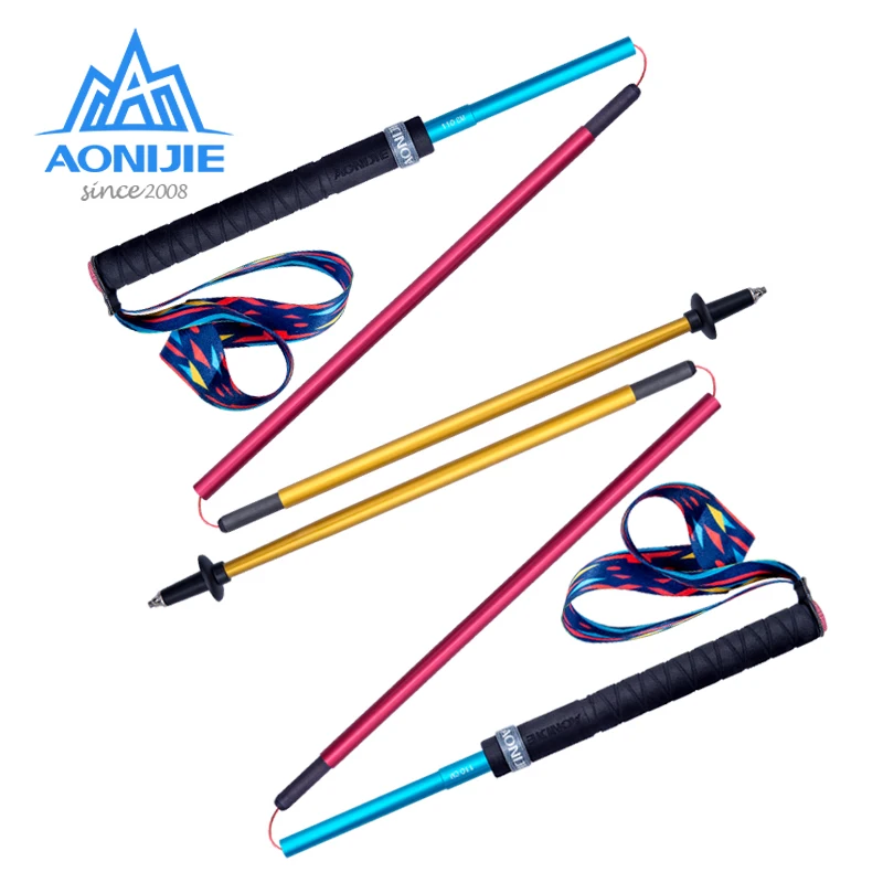 2PCS AONIJIE E4201 Lightweight Folding Collapsible Quick Lock Trekking Pole Hiking Pole Trail Running Walking Stick Carbon Fiber