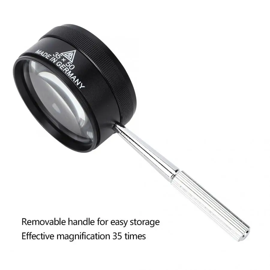 35X портативное ручное увеличительное стекло с ручкой для чтения идентификации