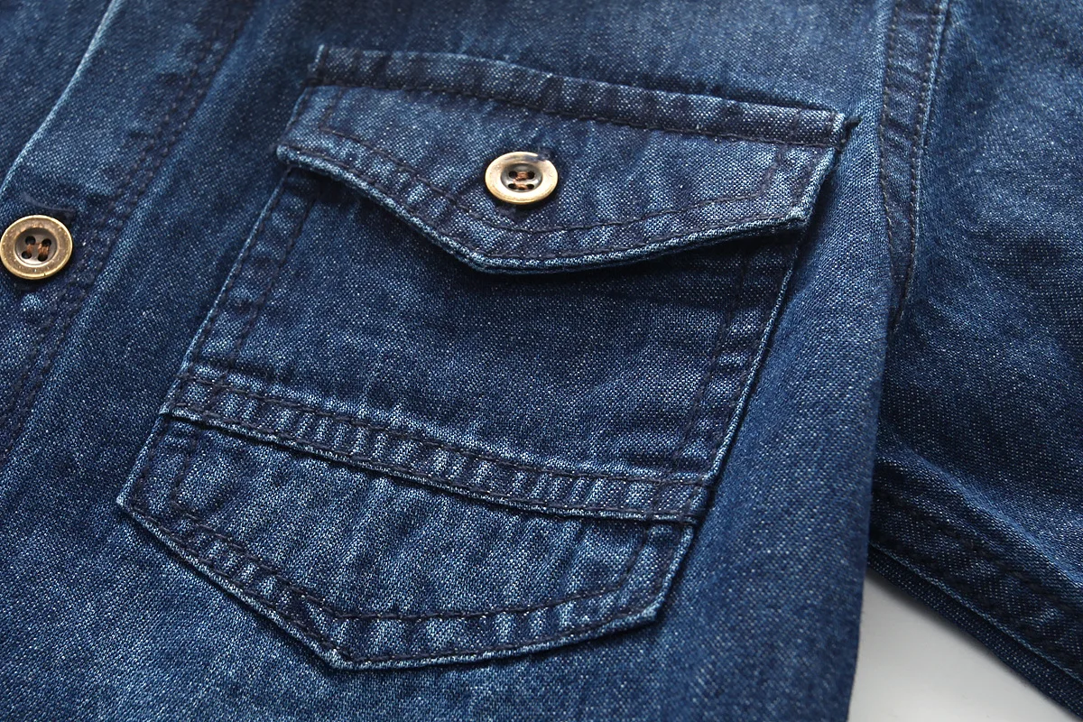 

2021 new denim shirts, children's baby cotton shirts, spring and autumn new Korean style slim casual tops