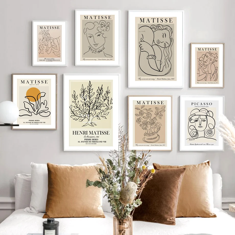 

Fashion Matisse Abstract Girl Leaf Vintage Nordic Poster Gallery Wall Art Print Canvas Painting Decor Pictures For Living Room