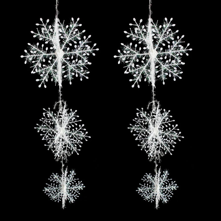 

6 цветов, рождественский снежинка, костюм с объемными элементами, Новогодние рождественские украшения, красивый, Рождественский