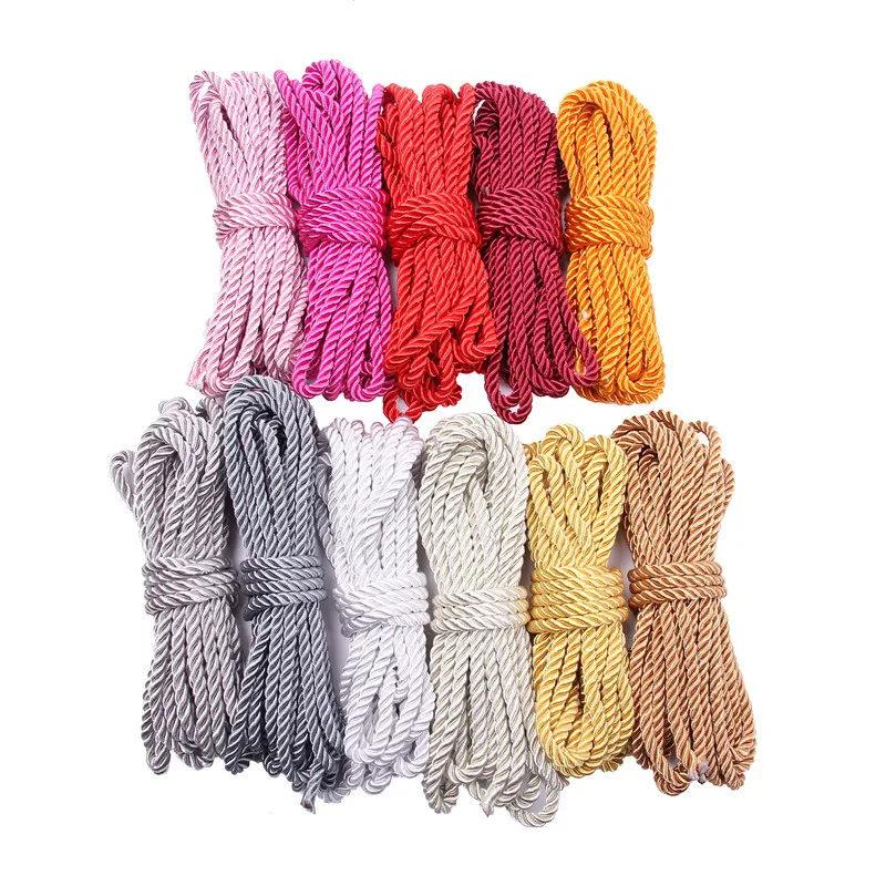 Тройной витой шнур 5 мм цветная льняная завязка декоративная подарочная сумка