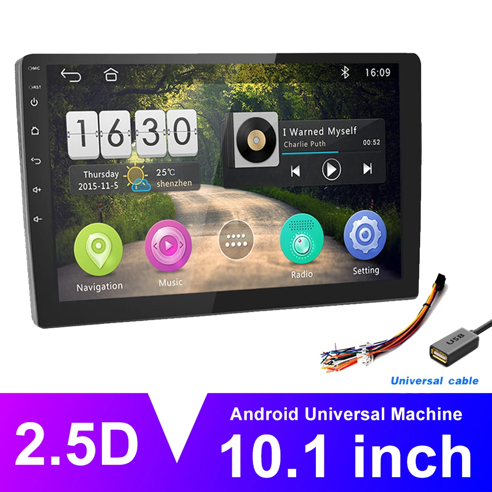 Radio Only AMPrime Android автомобильный радиоприемник 10," 2 Din Автомобильный мультимедийный 2G+ 16G Авто Стерео Gps WiFi навигация Bluetooth видео плеер камера заднего вида - Цвет: Radio Only