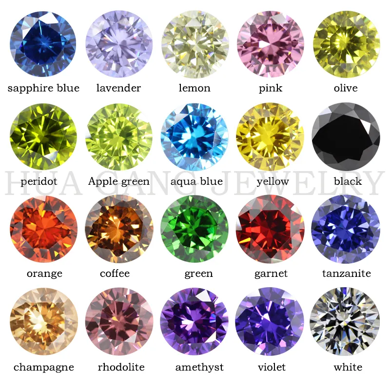 

5A Cubic Zirconia Stone Multicolor Round Shape Brilliant Cut Loose CZ Stones Synthetic Gems Beads For Jewelry 0.8~12mm AAAAA