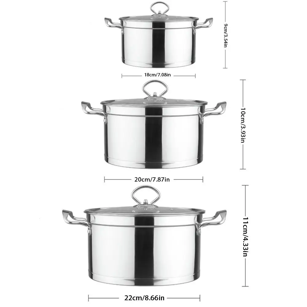 

18/20/22cm Premium Stainless Steel Stock Pot With Lid Thickened Harm Free Soup Pot Cooking Pot Cookware Kitchen Tools