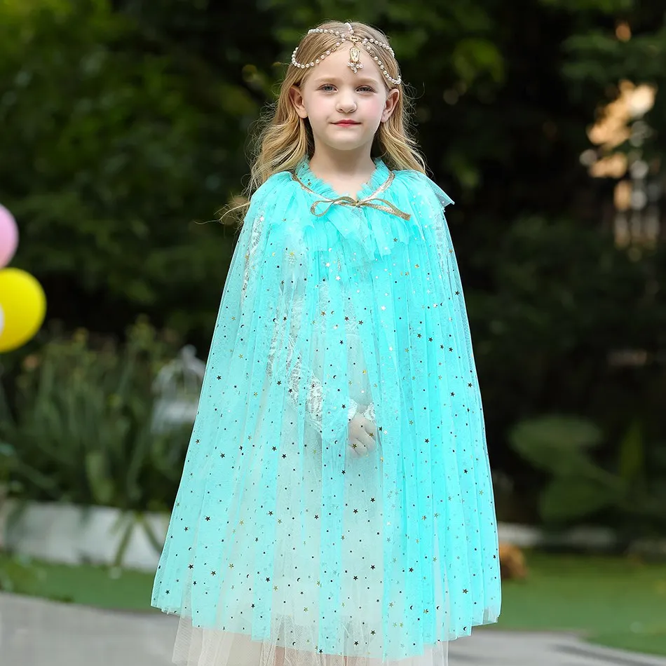Girls Sequins Rainbow Cloak Kids Elza Jasmine Sofia Aurora Pageant Party Cape Princess Costume Halloween Carnival Cosplay Mantle | Детская