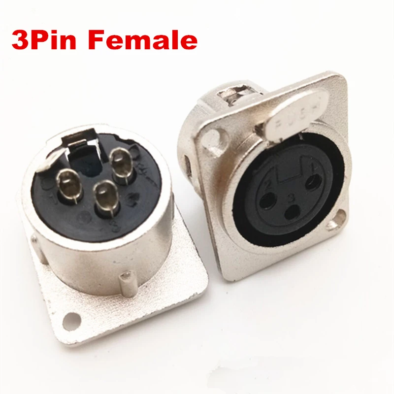 2 шт. 3-контактный разъем XLR металлический корпус квадратной формы | Компьютеры и