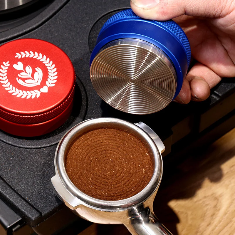 

Hot sales 51MM/ 53MM Coffee Distributor 304 Stainless Steel Coffee Tamper Coffee Powder Hammer Customized Coffee Accessories