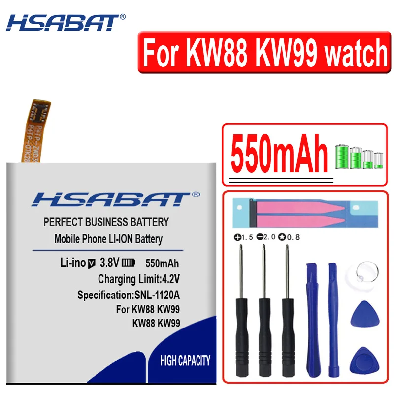 Аккумулятор HSABAT 550 мАч KW88 для смарт часов kingwear KW99 Pro|Аккумуляторы мобильных