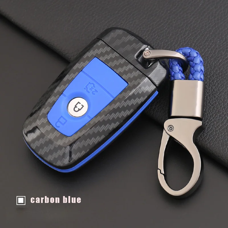 

jingyuqin 3B Carbon Fiber Silicone Key Case Cover For Ford Mondeo 2017 Smart Key