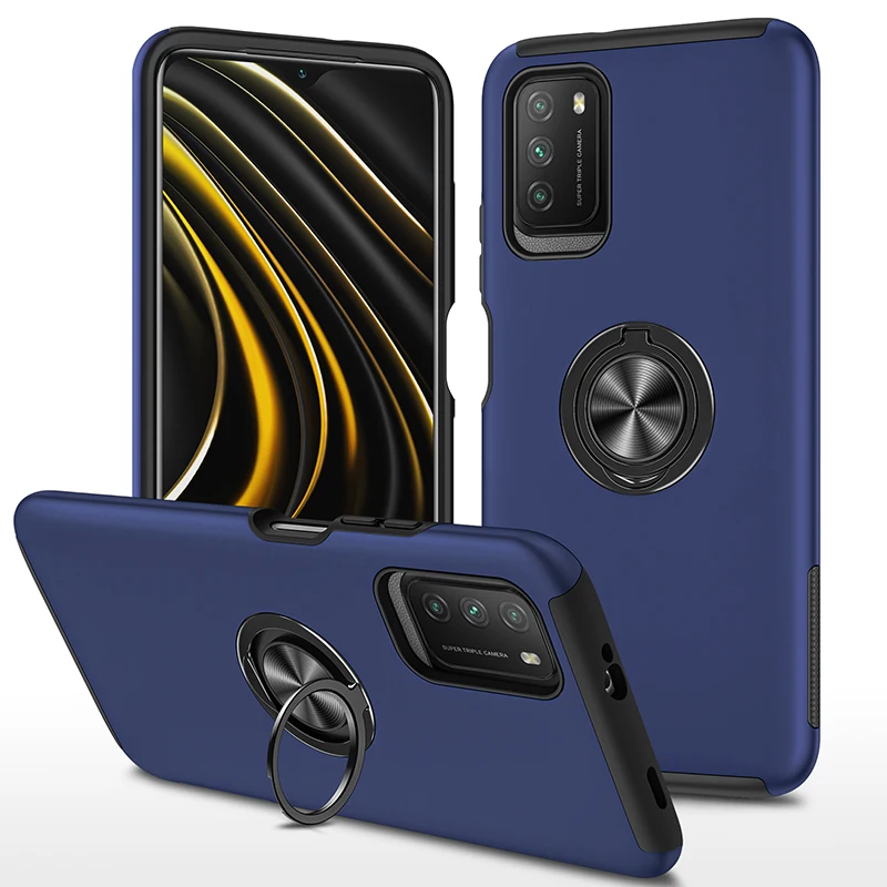 

Poco M3 F3 X3 Pro Case Luxury Shockproof Armor Ring Stand Phone Cover Xiaomi Poco X3 NFC X3Pro PocoM3 PocoF3 X3NFC Cover Capa