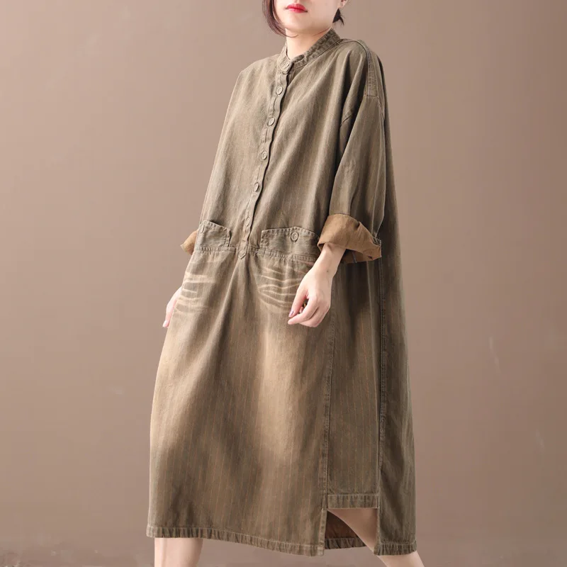 Осенне-зимнее женское платье большого размера свободное Повседневное 2019 новое