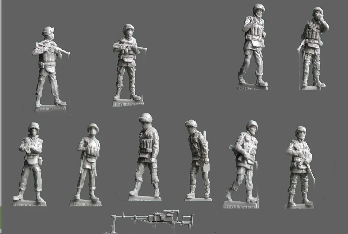 1/72 весы Неокрашенная полимерная фигура армия Российской Федерации (10 шт.) наборы