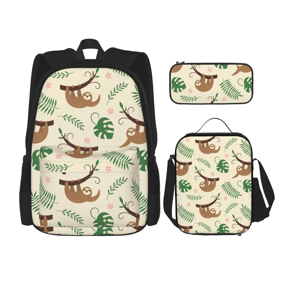 Новый школьный рюкзак, сумка для карандашей, обеденный набор из трех предметов для мальчиков и девочек, Подарочный симпатичный мультяшный п...