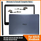 Новая задняя крышка для ноутбукаПередняя панельпетли, верхняя задняя крышка, пластиковый серый чехол для ASUS VivoBook S510U A510 A510U X510 F510U S510 F510