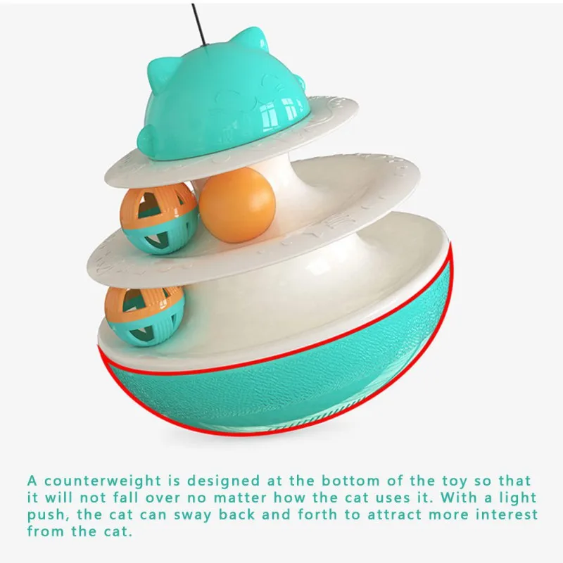 

Cat Interactive Toy IQ Treat Ball Catnip Toy Smarter Pet Toys Turntable Track Ball For Cats Playing Training Balls Pet Supplies