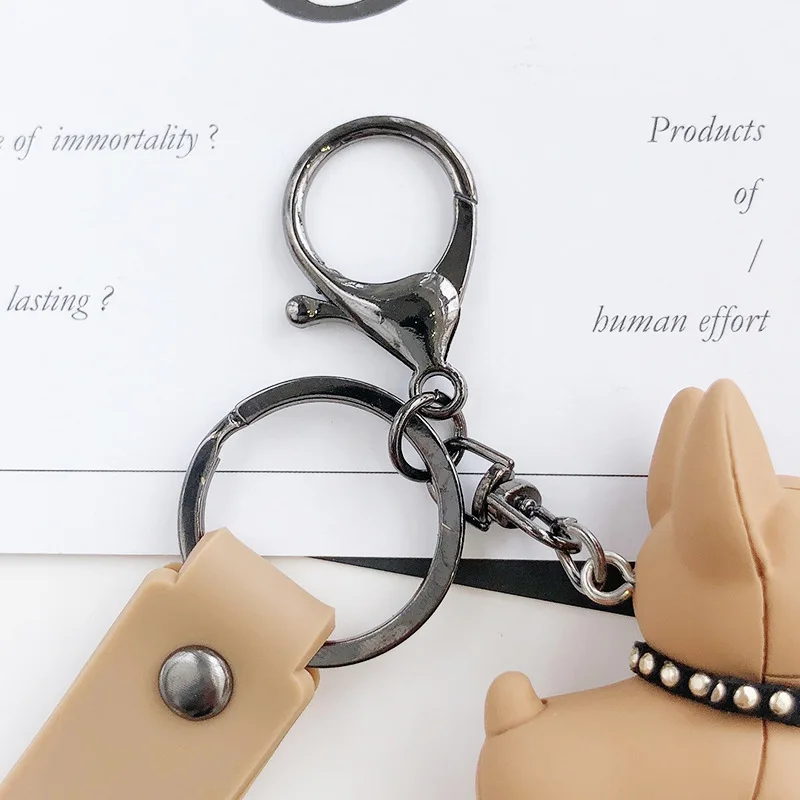 Cute Bulldog Key Chain 6 Colors Resin Creative Car Ring Women Bag Pendant Bt21 Keychain with Free Silicone Hand Strap | Игрушки и хобби