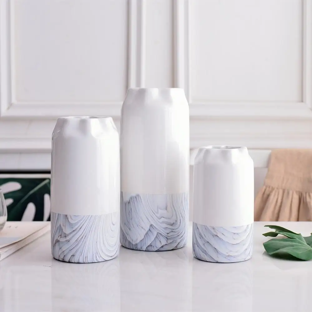 

Morden Ins White Vases Ceramics vases Living Room Decoration Home For Flowers Nordic Decoration Crafts Simple Home garden