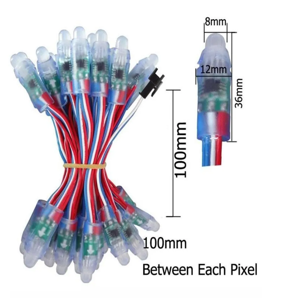 

Светодиодный пиксельный модуль DC5V WS2811 12 мм IP68 адресный полноцветный RGB рекламный светильник вой сигнал светодиодный пиксесветильник 50 шт.