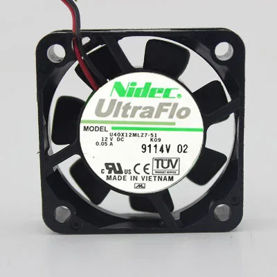 Вентилятор охлаждения сервера Nidec U40X12MLZ7-51 K09 DC 12 В 0,05 а 40x40x10 мм, 2 провода