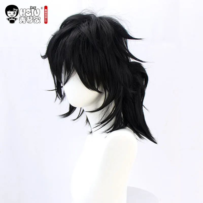 HSIU Tomioka Giyuu Аниме Косплей Костюм парик Demon Slayer: Kimetsu no Yaiba кимоно униформа плащ Хэллоуин Черный синтетические волосы