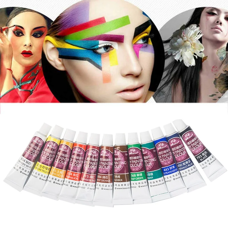 Цветная яркая фотография тела картина маслом пигмент для макияжа на Хэллоуин