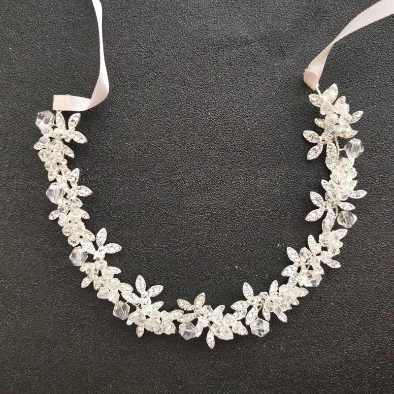 Лента ручной работы из прозрачного сплава SLBRIDAL свадебная повязка на голову с