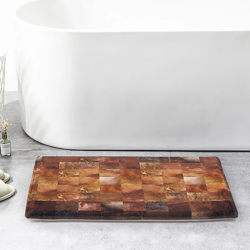 

Extra Soft Water Absorbent Printed Bathroom Mat Quick-drying Anti-odor Non-slip Mildew Proof Bath Rugs