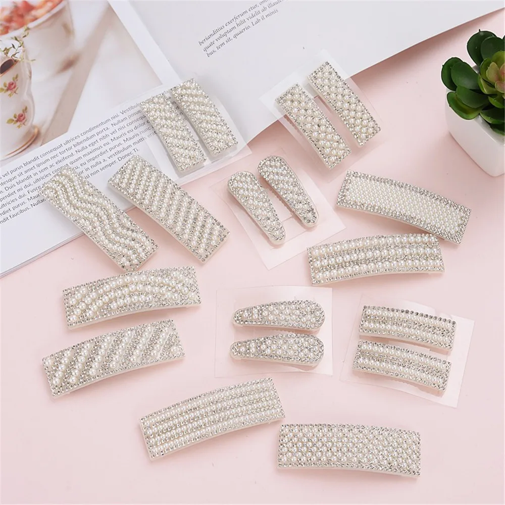 Модный корейский Блестящий Жемчуг Стразы заколки для волос в форме капли