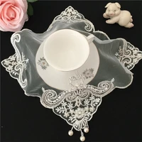 2021 modern beads embroidery placemat table place mat cloth tea doily cup dish coffee coaster mug christmas dining pad kitchen