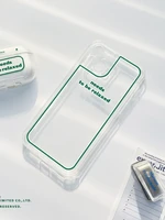 phone case for iphone 12 11 6 6s 7 8 plus x xr 11pro xs max transparent cartoon green line relax soft tpu for iphone 12 cover
