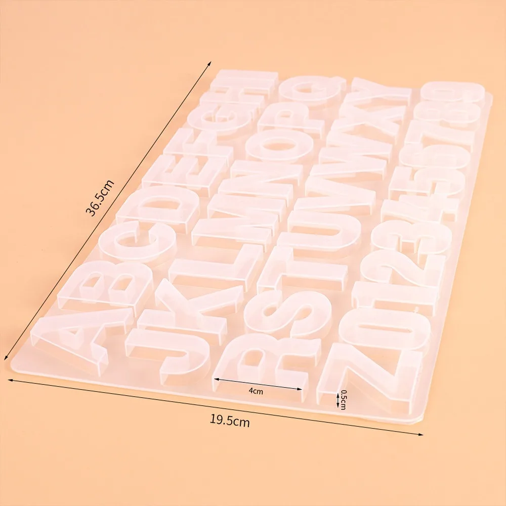 

Silicone Letter Mold Alphabet Number Molds Initial Mold Large Clear Resin Mold Resin Craft Household Keychain Ornament Supplies